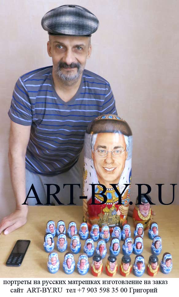 фотография на матрешке в москве с портретом